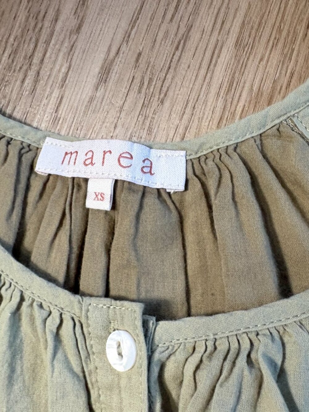 Marea Everly Gauze Top in succulent green size XS cotton blouse buttons - Picture 4 of 9